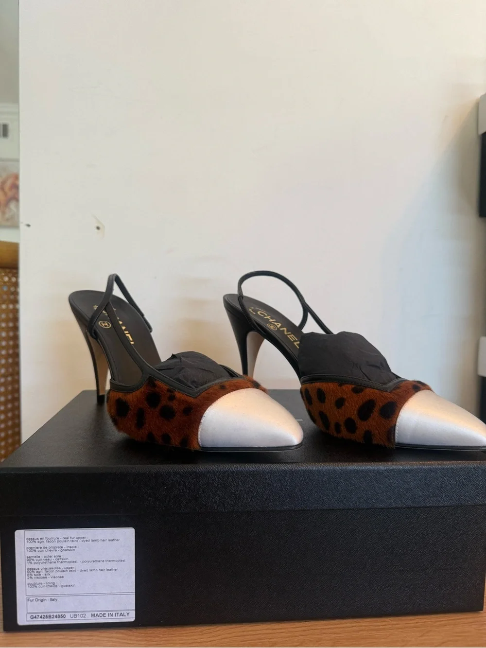 Chanel Leopard-Print Pointed Toe Slingback Pumps MATHIEU BLAZY